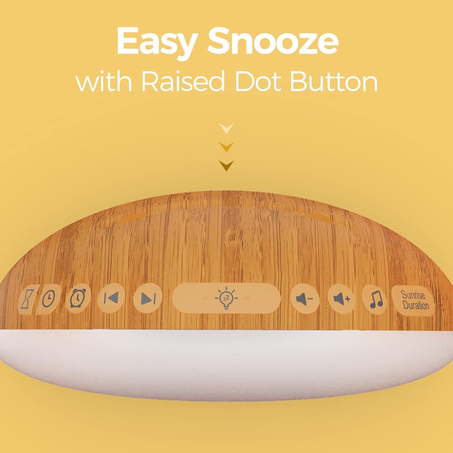 REACHER Wood Grain Sunrise Alarm Clock and Sound Machine Nightlight, Digital Dimmable Clock for Bedroom, 26 Sleep Sounds, White Noise Machine for Baby, Adults, Wake Up Light Alarm Clock for Kids