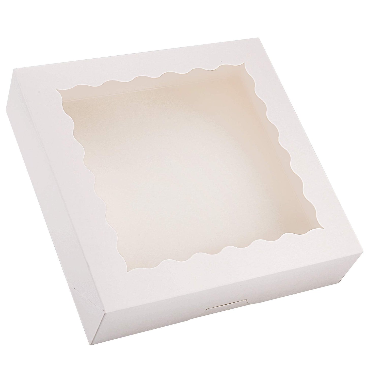 Tcoivs 20-Pack Pie Boxes with Window, 9" x 9" x 2.5", Auto-Popup Cookie Boxes, White Bakery Boxes for Muffins, Donuts and Pastries
