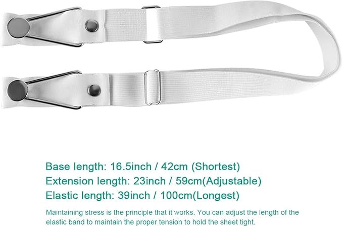 Bed Sheet Holder Straps- Adjustable Fitted Sheet Clips Bed Sheet Fastener Suspenders Elastic Gripper Holder Used for Bed Sheets,Mattress Covers, Sofa Cushion(Set of 4)