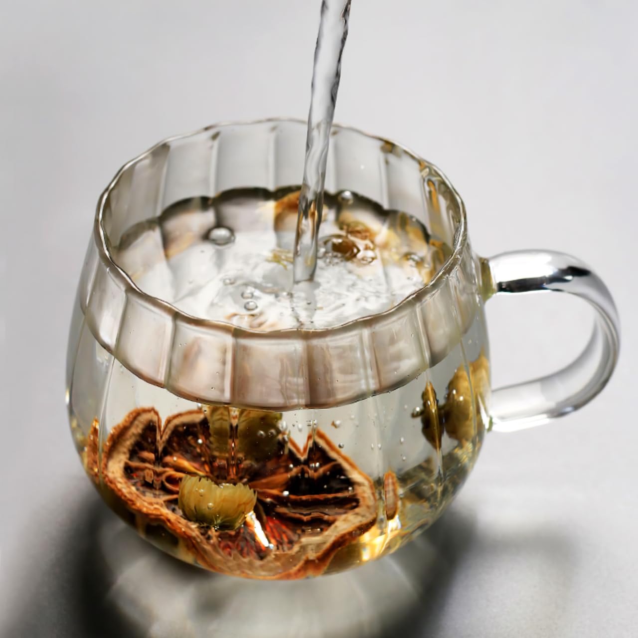 STOBOK 2Pcs Clear Mug, 350ml Glass Mugs Pumpkin Shaped Glass Mugs with Handle for Milk, Latte, Cappuccino,Espresso, Hot Beverage