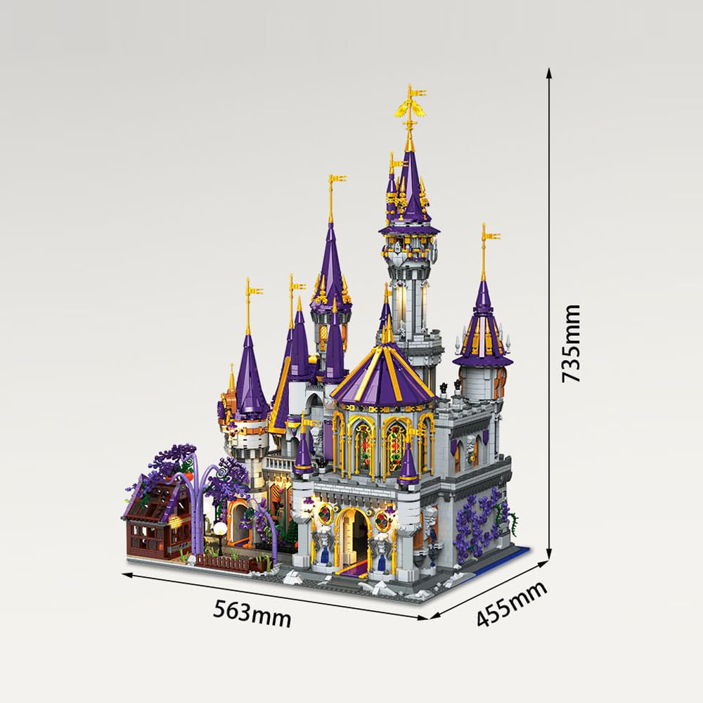 MISINI 33210 Halloween Magic Castle Building Block Set, 8514 Pieces Big Modular House Building Kit for Adults, Street View Castle Model Toy Building Bricks Set, MOC Collectible Construction Toy Gift