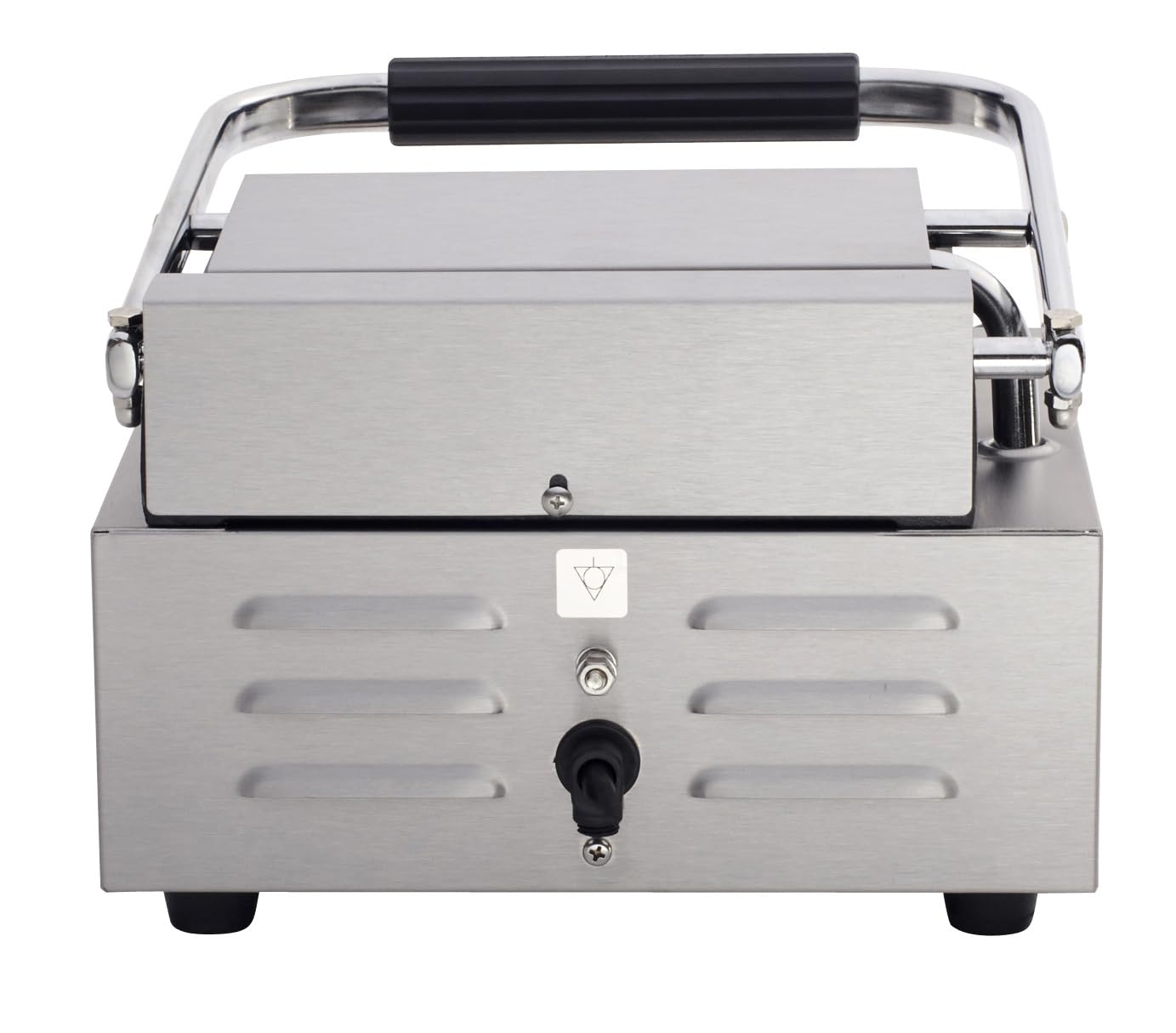 Kratos Commercial Electric Panini Sandwich Grill with Grooved Plates, 9" x 9" Cooking Surface, Commercial Countertop Panini Press, 120V, 1750W (29Y-017)