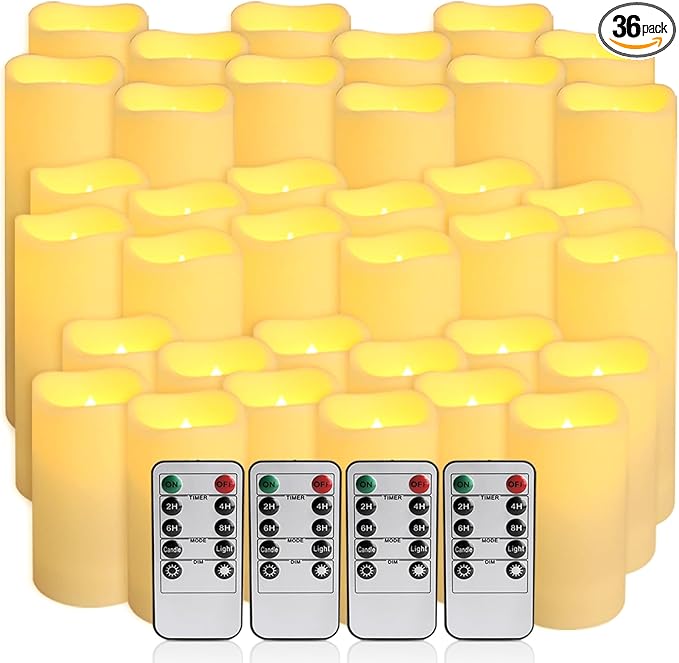 CAKETYCG 36-Pack LED Flameless Candles with Remote Control - Festival Essentials, Turn On The Light of Warm Colors, Home D...