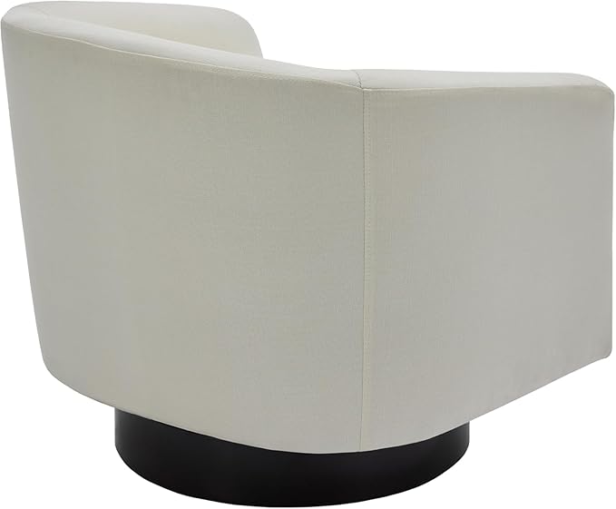 UIXE Swivel Barrel Accent Chairs Set of 2, Fabric Upholstered Armchair Modern Round Club Arm Chair for Living Room, Comfy Single Sofa Seating Bedroom Side Reading Seat - Beige