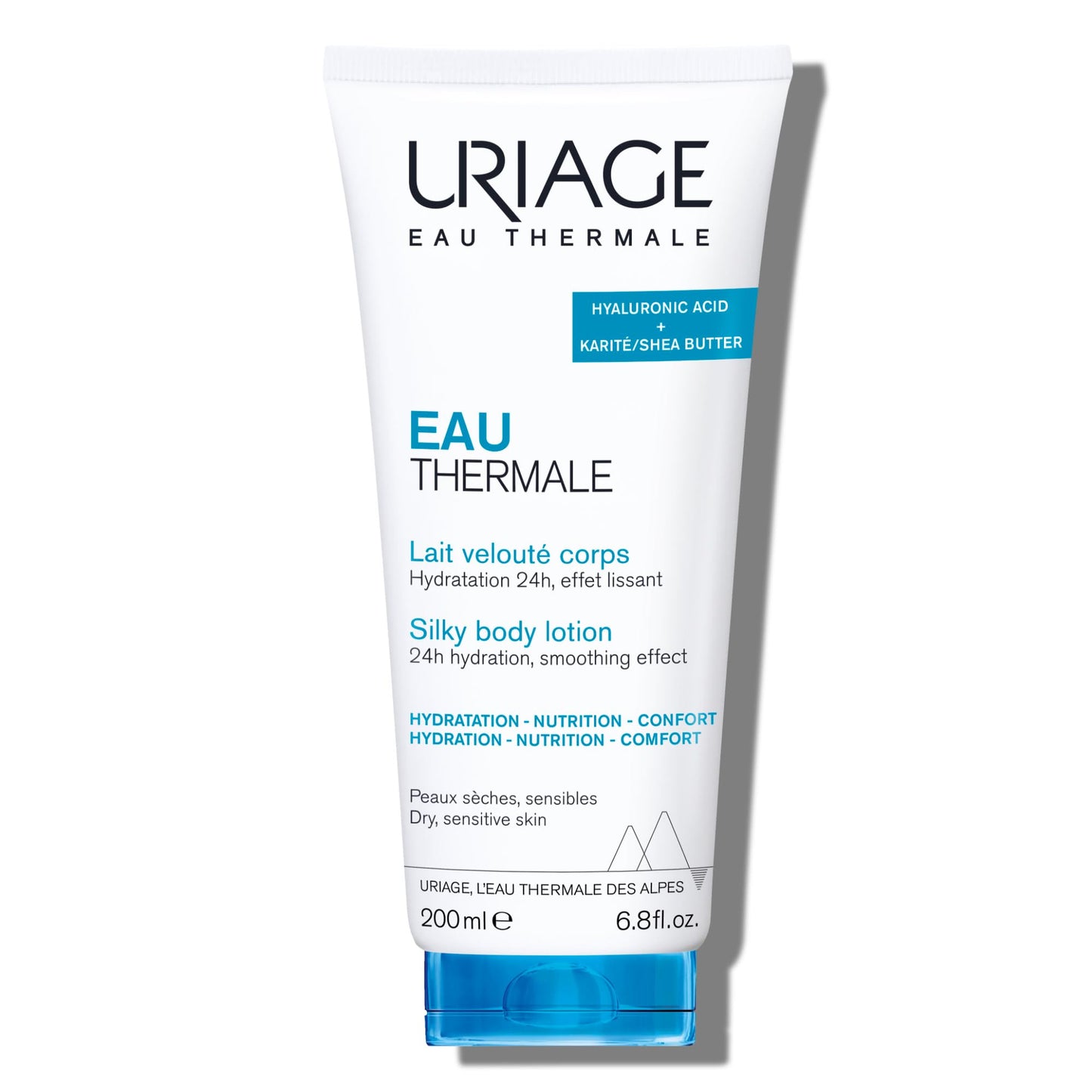 URIAGE Silky Body Lotion with Shea Butter & Hyaluronic Acid | 24H Hydration, Smoothing Effect, Moisturizer, Paraben-Free, 200 mL