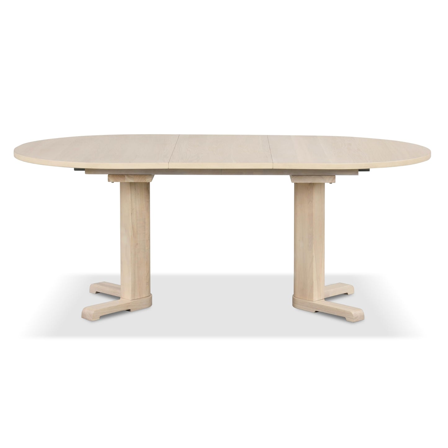Furniture of America Alakez Mid-Century Modern Solid Wood 60 to 78-inch Oval Extendable Dining Table with One 18-inch Leaf, Double Pedestal Base for Home Kitchen, Dinettes, White Oak