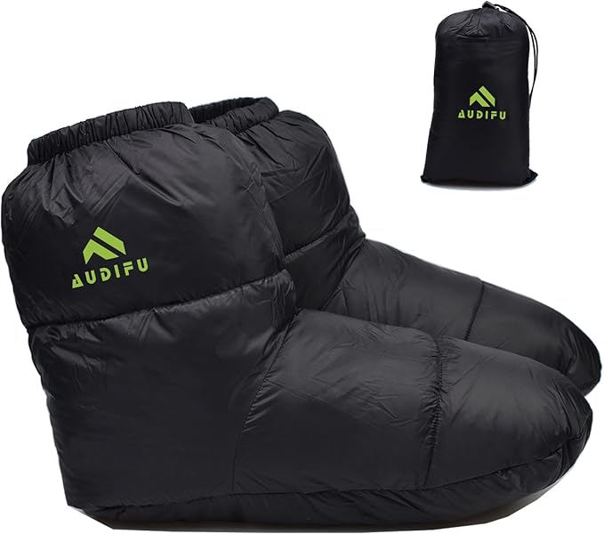 AUDIFU Down Booties Warm Socks Ultralight Sleeping Sock for Camping, Backpacking - Camp Sleeping Bag Tent Down Foot Warmer...