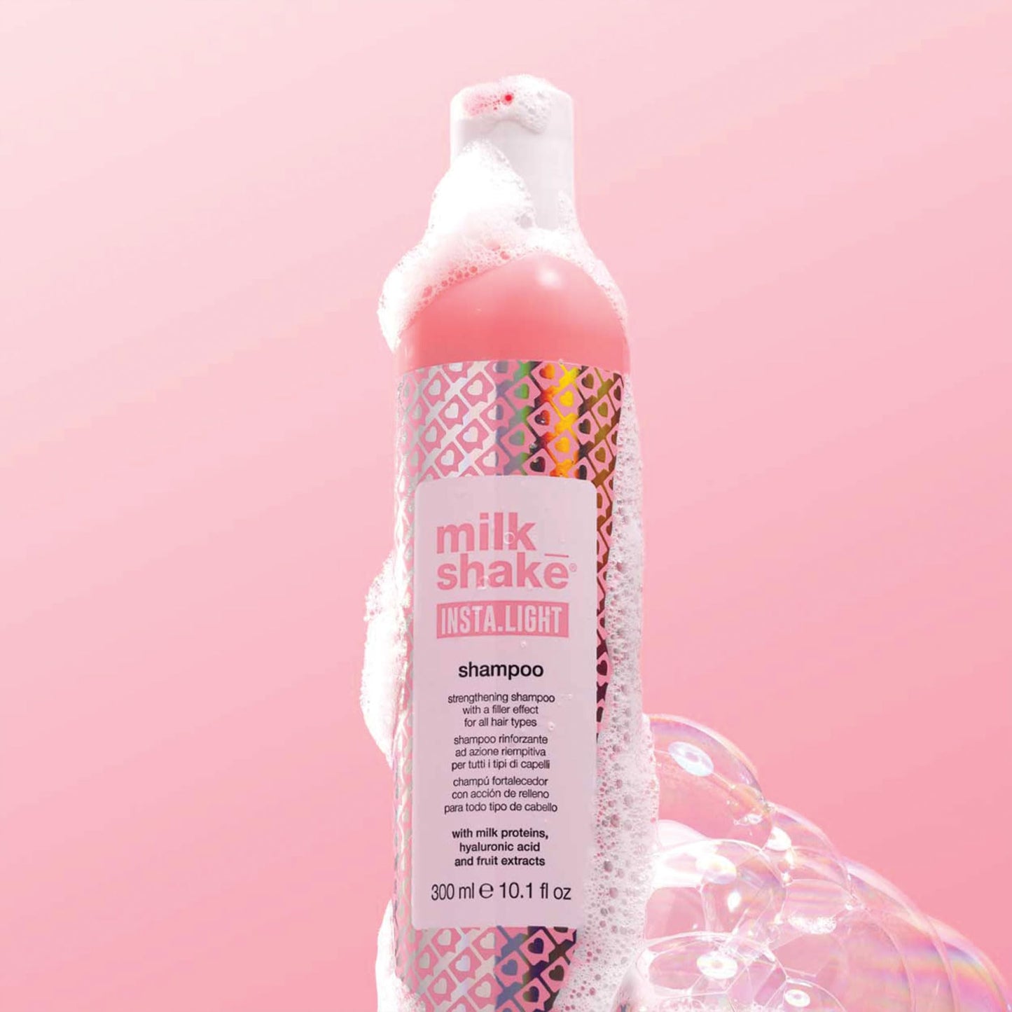 milk_shake insta.light shampoo | ultra-lightweight cleanser with milk proteins and fruit extracts for soft, radiant, glass-like