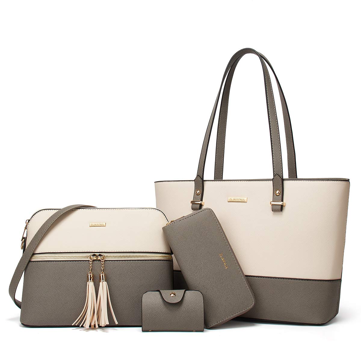 Women Fashion Handbags Wallet Tote Bag Shoulder Bag Top Handle Satchel Purse Set 4pcs