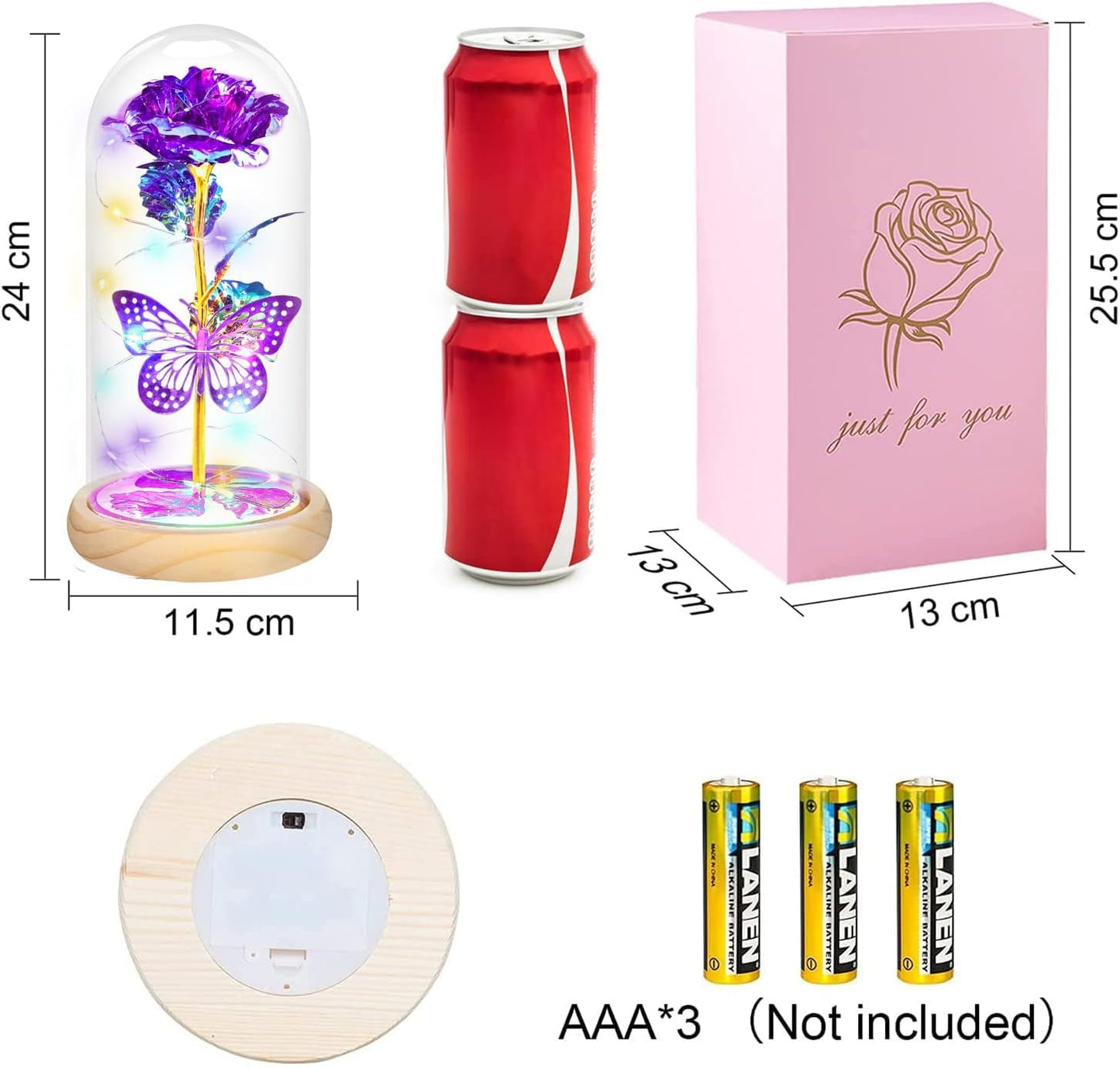 QUNPON Mothers Day Rose Gifts for Mom Flowers Rose Gifts for Women,Birthday Gifts for Women,Purple Butterfly Flowers for Mom Mother Day Flower Gifts from Daughter Son,Gift for Sister,Her,Grandma,Wife