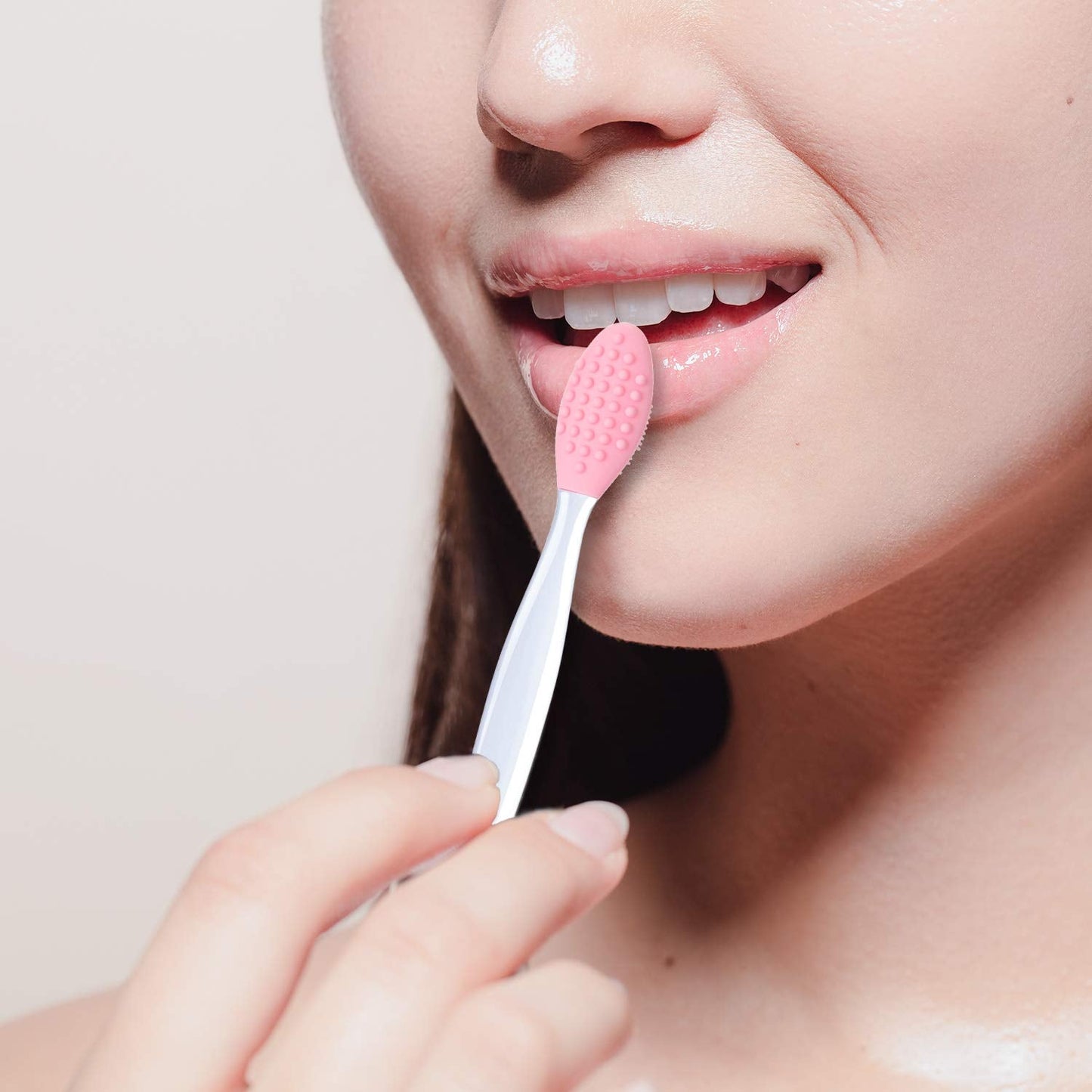 4 Pieces Silicone Exfoliating Lip Brush Tool Double-sided Soft Lip Brush for Smoother and Fuller Lip Appearance (Rose Red, Yello