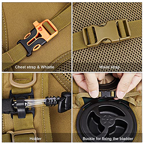 G4Free Military Tactical Hydration Pack Water Backpack with 3L Upgraded Bladder for Hiking Running Cycling