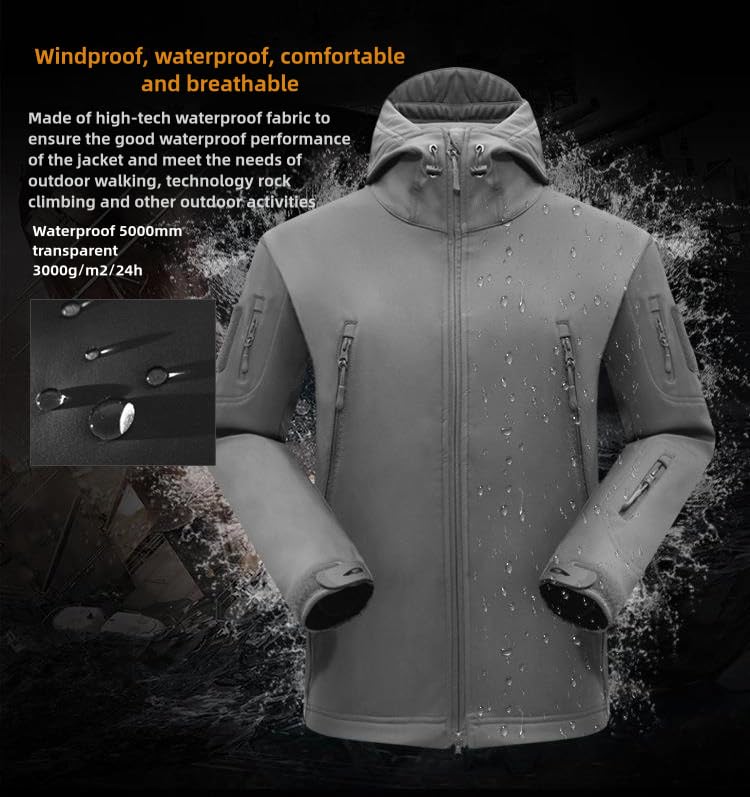 Men's Tactical Jacket and Pants Set Military Hunting ACU Uniform 2PC Apparel Suit Multiple Pockets（Khaki XXL