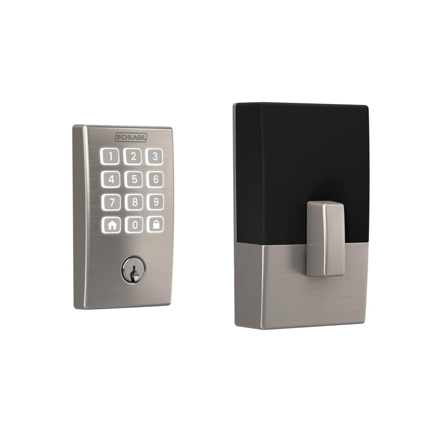 Schlage Arrive Smart Wi‑Fi Deadbolt Lock with Keypad, Keyless Entry Front Door Lock, App Control, Alexa and Google Home Compatible, Satin Nickel, BE459WB CEN 619