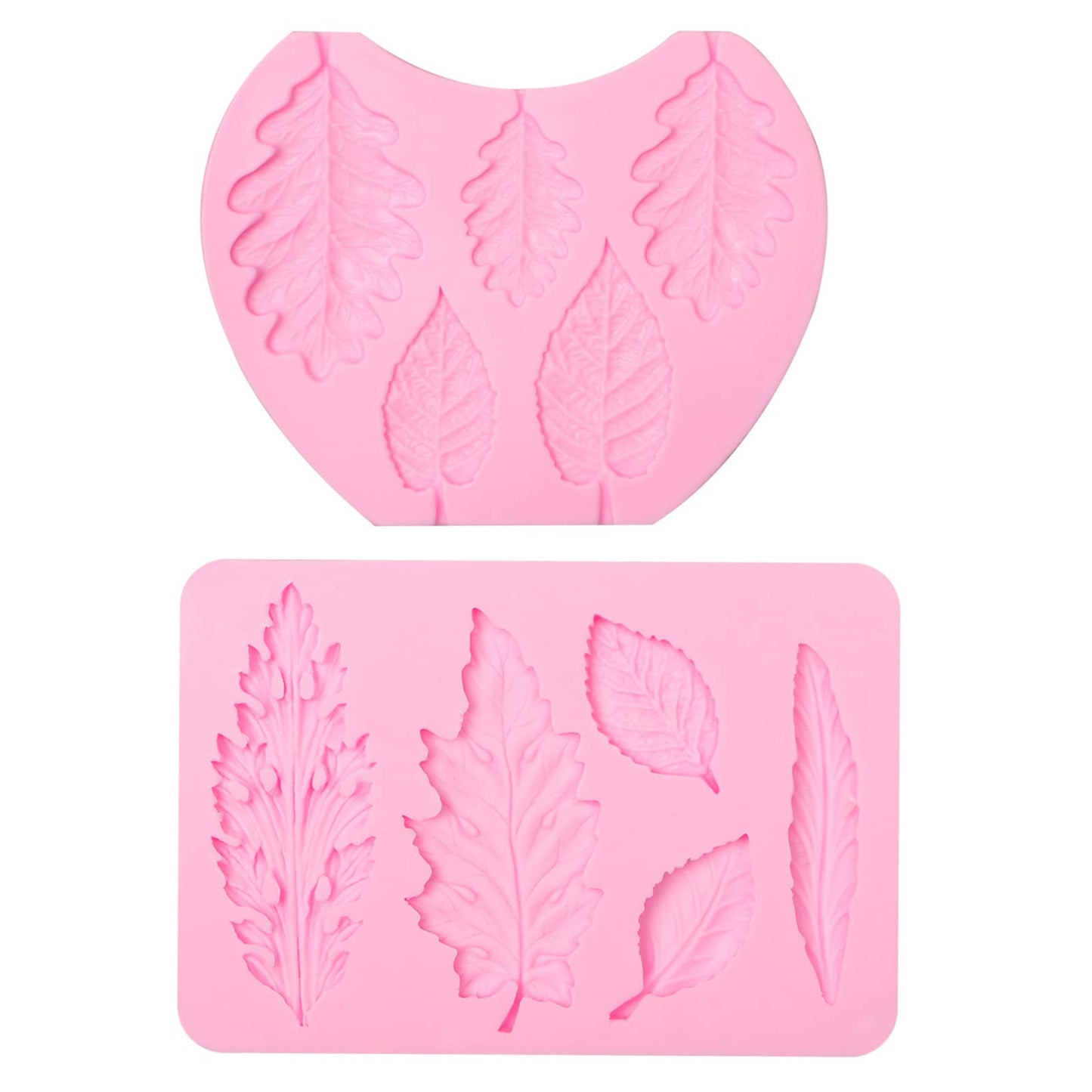 Blackberry Leaf Silicone Chocolate Molds, Fern Oak Fondant Leaf Mold, for Birthday Cake Decoration, Baby Shower, Wedding Cupcake Topper Candy Polymer Clay, 2 Pcs