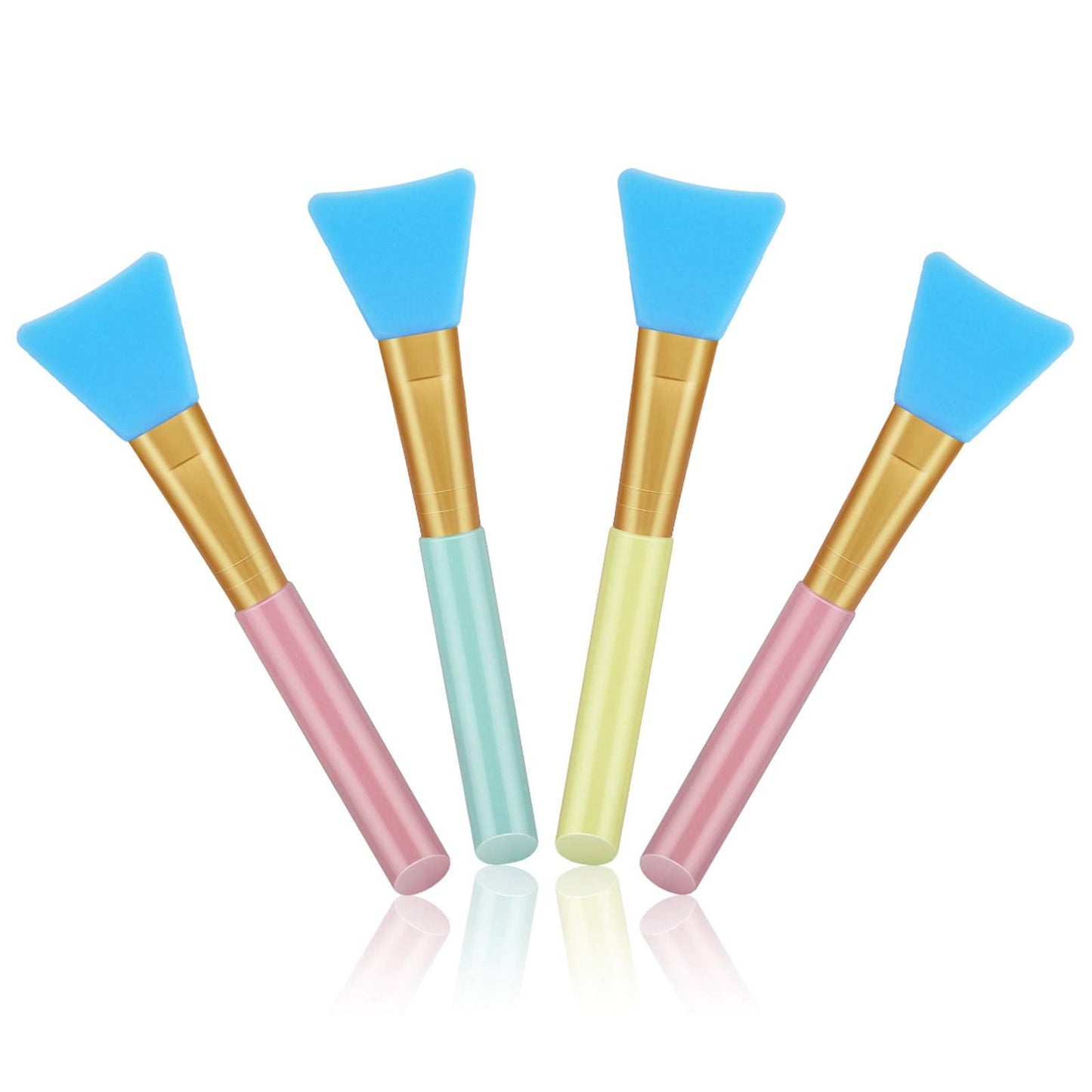 Cuttte 4pcs Silicone Face Mask Applicators, Flexible Facial Mud Masks Applicator, Hairless Moisturizers Tools, Soft Facial Brush