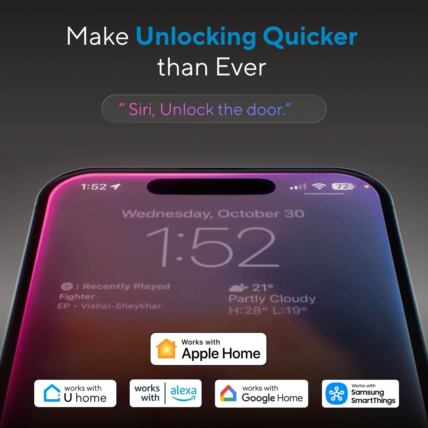 ULTRALOQ Bolt Fingerprint WiFi Smart Lock, Works with Apple Home, Siri, Alexa, 8-in-1 Keyless Entry with Fingerprint ID, App Remote Control, Keypad Deadbolt, BHMA Cert., Easy Install, 10 Mo. Battery