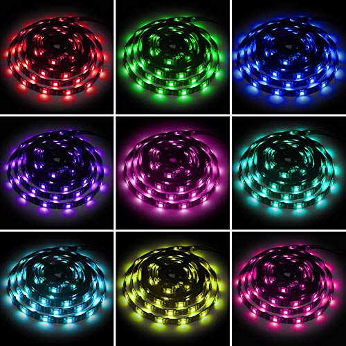 XYOP Led Strip Lights Battery Powered RGB 2M 6.56ft Battery Operated Led Battery Lights with 3 Keys Controller Waterproof ...