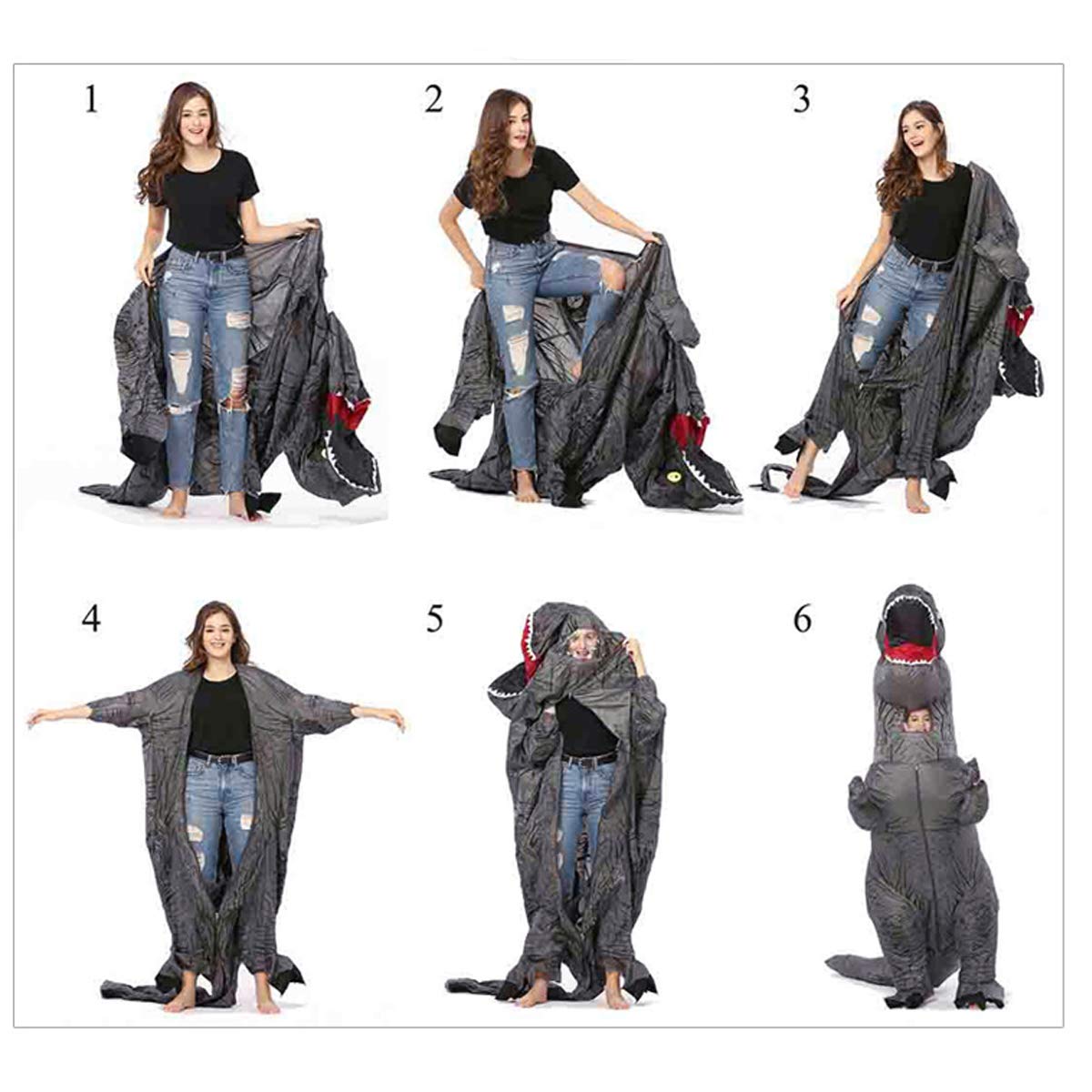 BIGPETS Inflatable Costume Shark Full Body Unicorn Air Blow-up Deluxe Halloween Costume-Adult Size