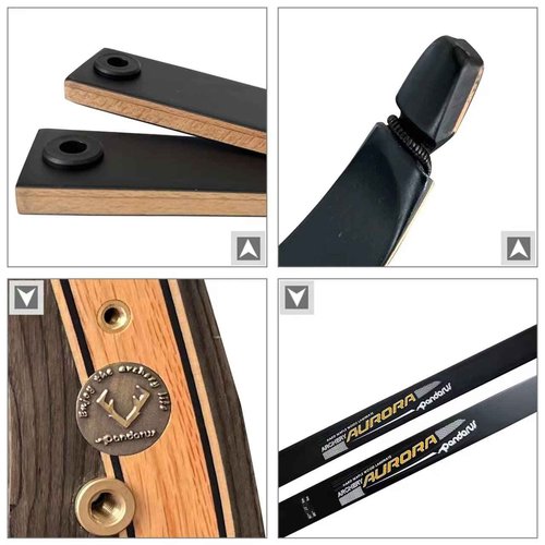 PANDARUS Wooden Takedown Recurve Bow 62" Right Handed Adult & Youth Beginner for Outdoor Training,Hunting & Competition Bow Set(35lbs, Right Handed)