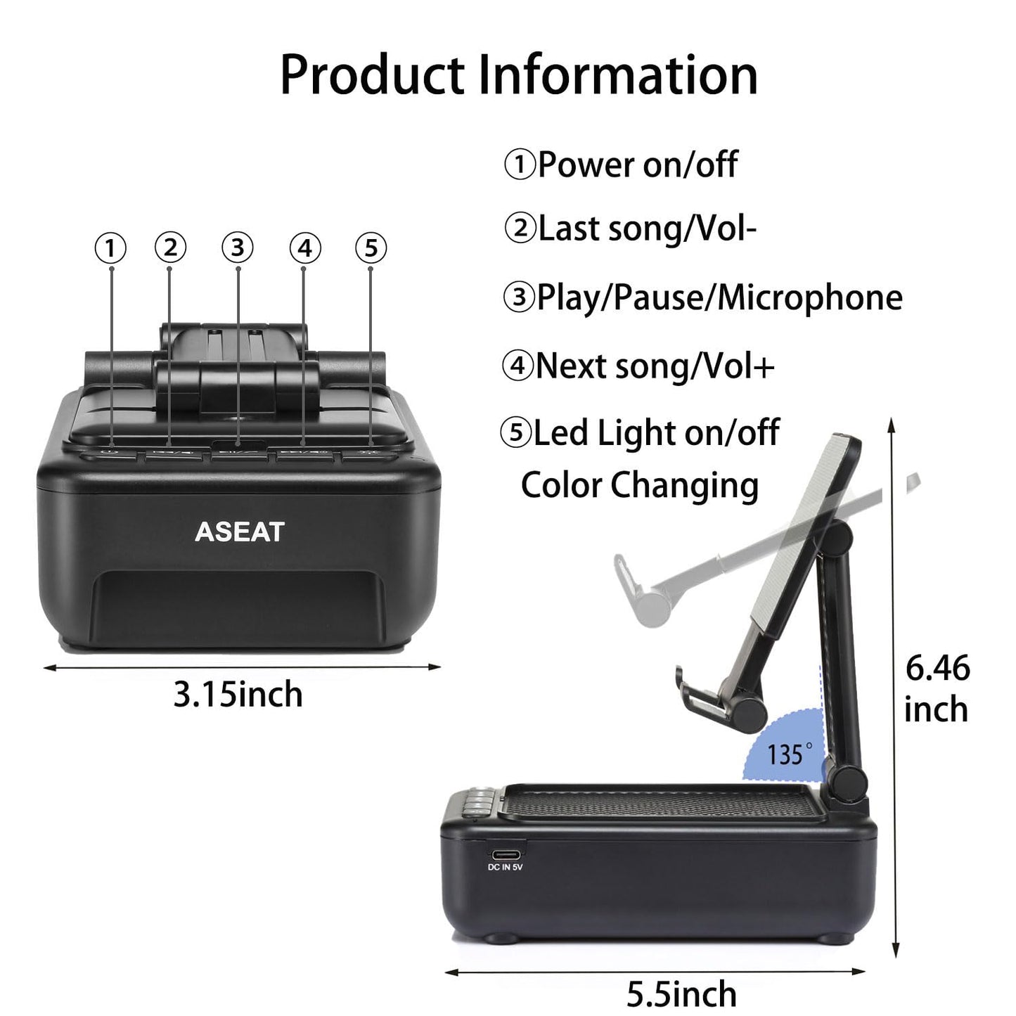 Gifts for Men Him, Cell Phone Stand with Bluetooth Speaker&Led Color Changing Light, Unique Gifts for Women Dad Her Husband, Cool Tech Gadget Wireless Speaker, Birthday Gifts for Men, Ideal Gifts