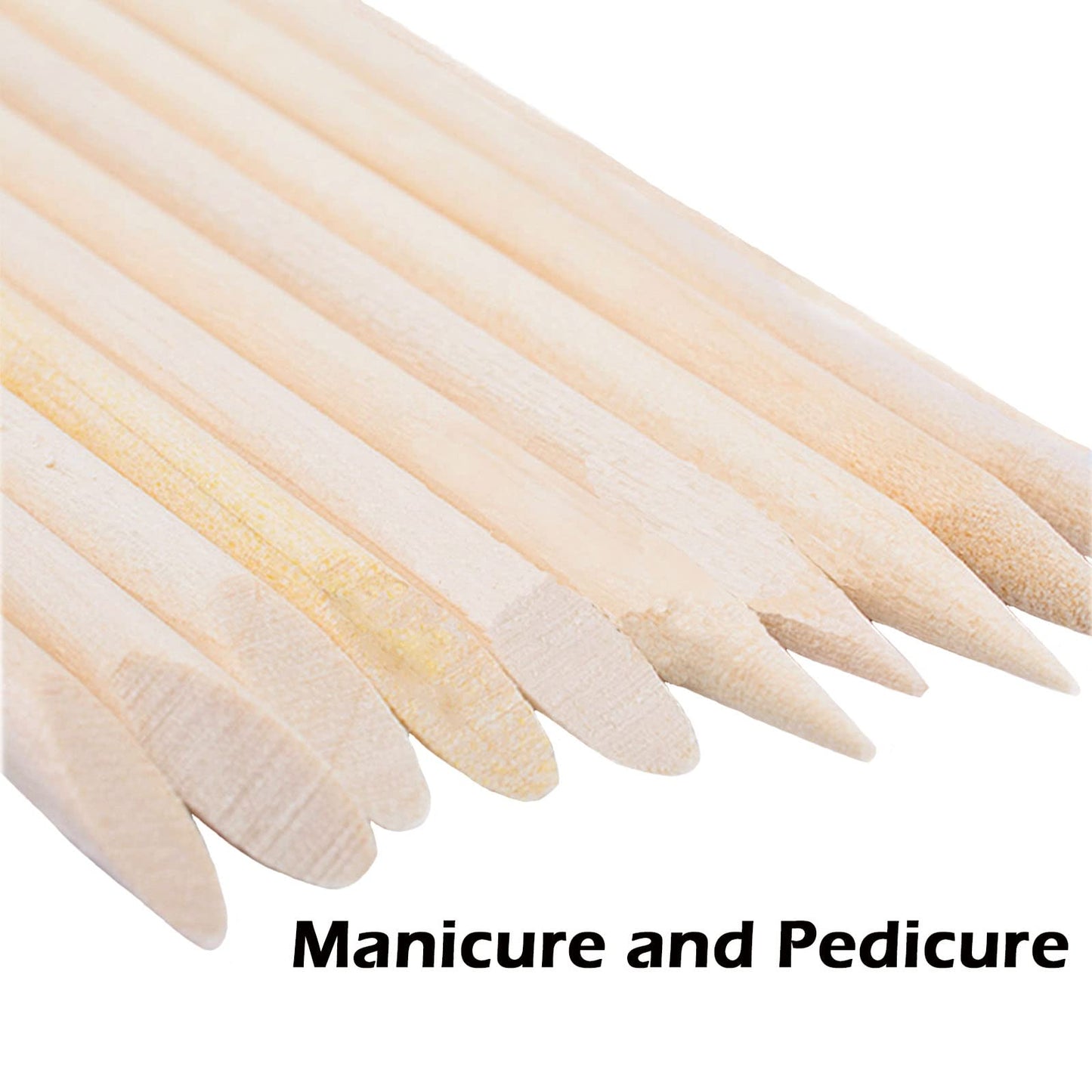 fiezkaa 200 Pcs Orange Wooden Sticks for Nails, 4.5 Inch Double Sided Wood Cuticle Pusher Tool Disposable Orangewood Nail Stick,