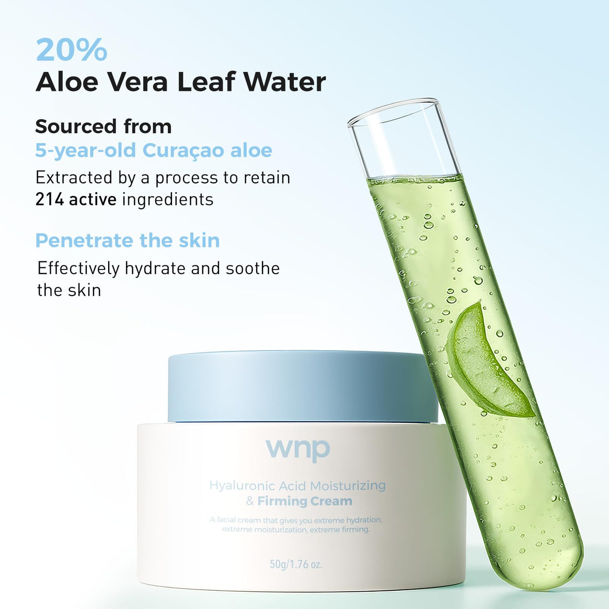 WNP Hyaluronic Acid Moisturizing & Firming Cream -4D Hyaluronic Acid, Aloe Vera,Peptides,Collagen,Ceramides Anti-Aging Face Mois