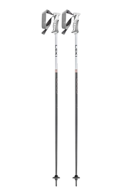 LEKI Women’s Bliss Lightweight Aluminum Ski Poles for Alpine Skiing - Gunmetal-White-Rosegold - 105 cm