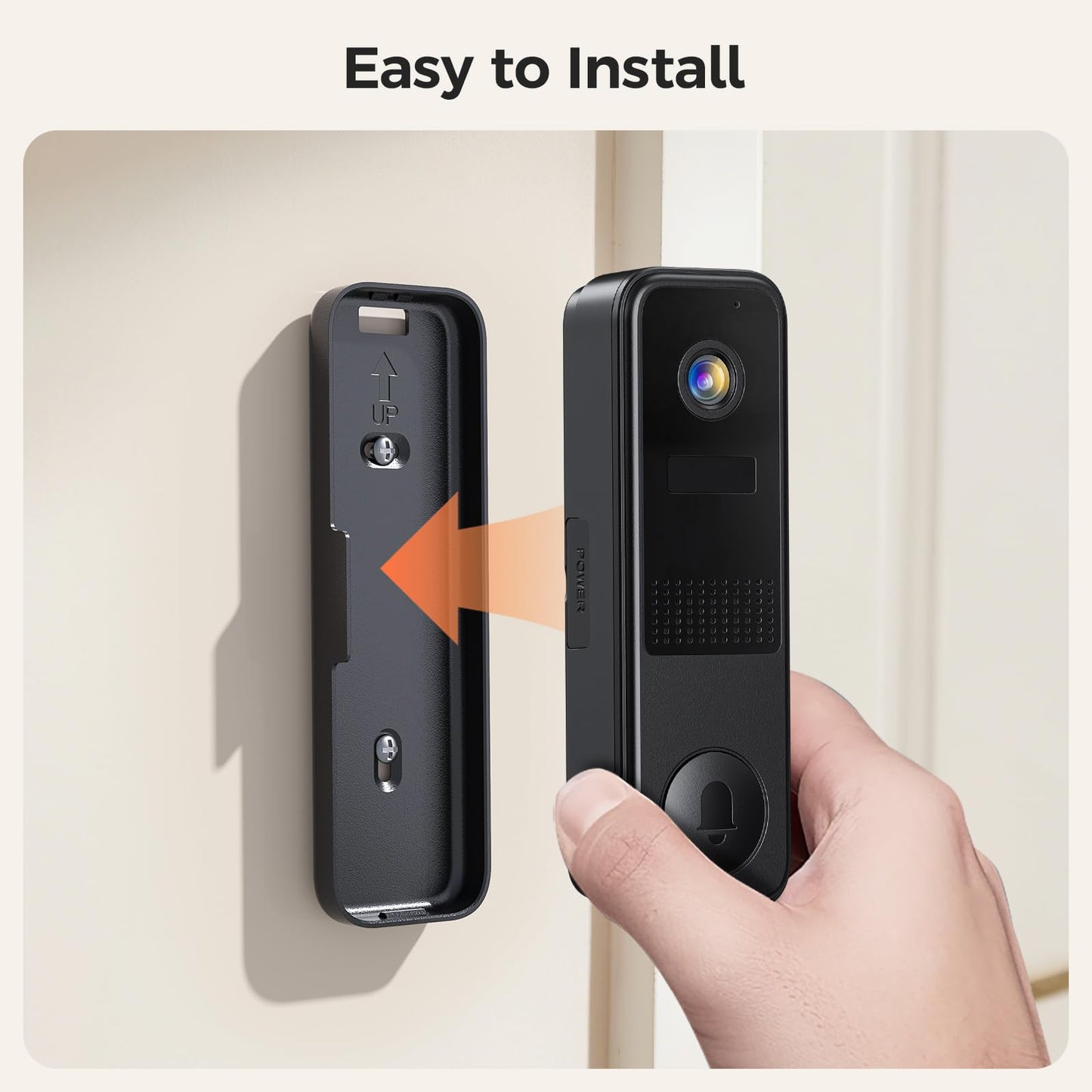 Belleye DB4 2K Battery Video Doorbell, Smart Wireless Doorbell Camera with Ring Chime, Live View with Two-Way Talk, AI Detection and Real-Time Notification, Compatible with Alexa and Vicohome