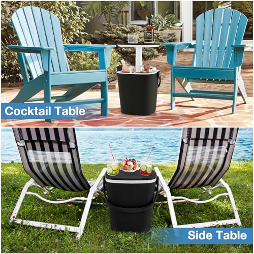 Giantex Outdoor Side Table Cooler - 4 Gallon Portable Beer Wine Ice Bucket with Handle, Lift Top Lid, Bottle Opener, Patio...