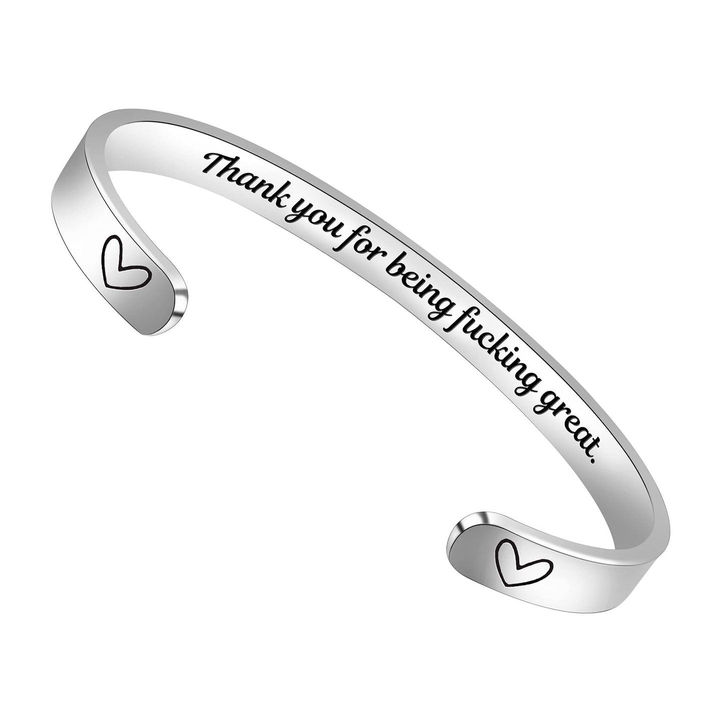 Btysun Inspirtaional Gifts for Women Bracelets for Teen Stainless Steel Cuff Bracelet Motivational Funny Gift for Her Friend Bir
