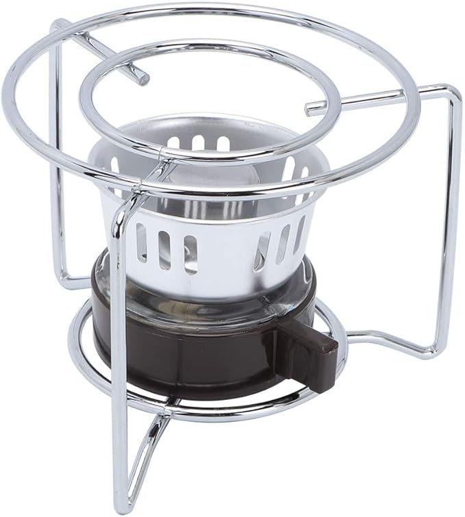 Portable Mini Alcohol Stove, Outdoor Stainless Steel Spirit Burner Backpacking Heating Stove with Rack for Camping Hiking ...