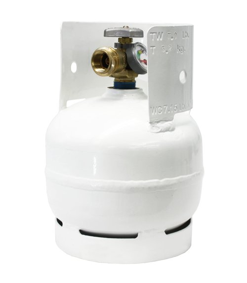 Flame King 3lb Steel Propane Tank with Gauge and OPD Valves and 4-Feet Adapter Hose Converter for 1LB Appliance to 20lb Tank
