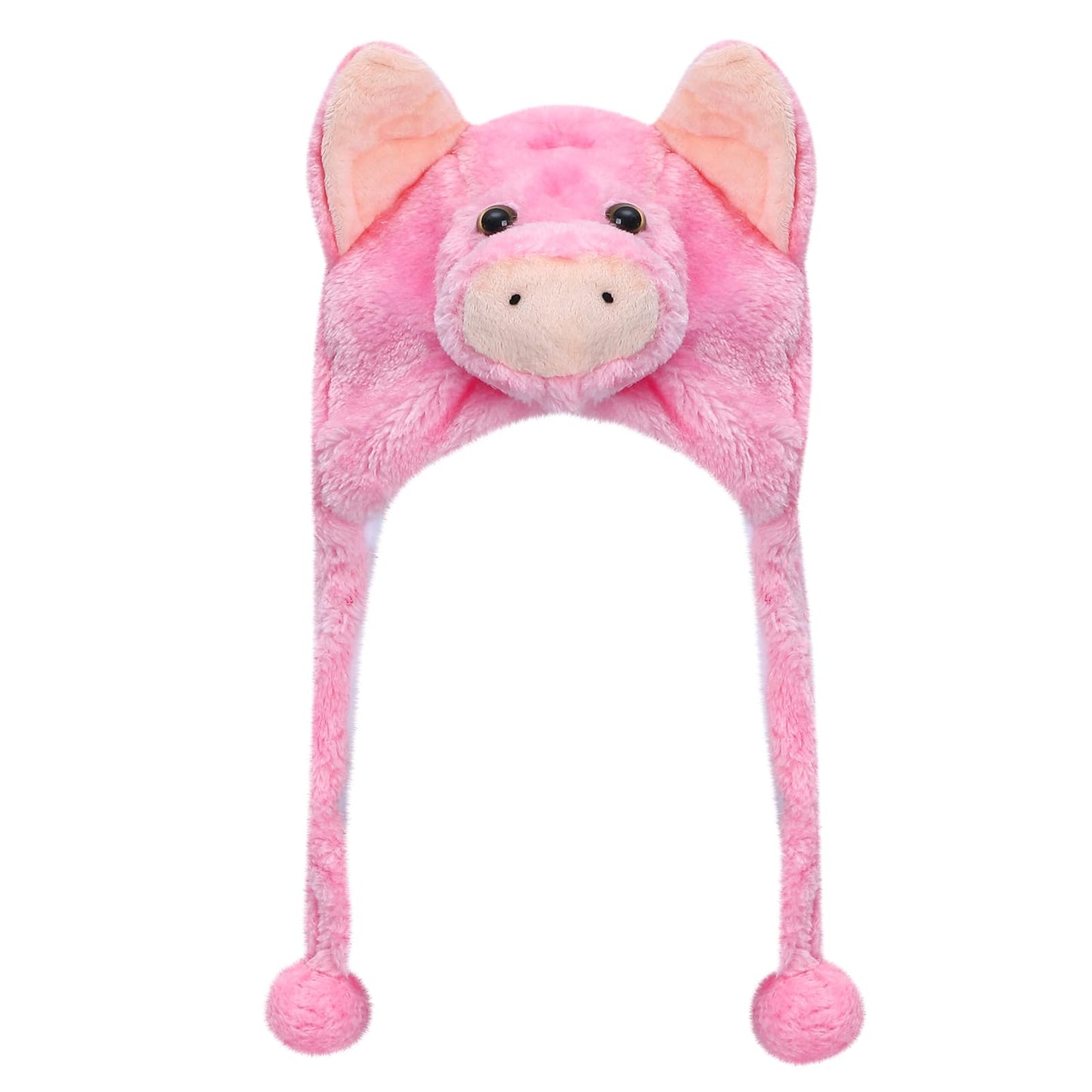 MK MATT KEELY Plush Cute Animal Hat Super Soft Hat with Ear Flaps Funny Warm Cozy Fleece Hat for Kids & Teens Christmas Party Cosplay Hat