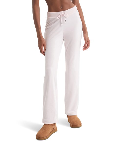Juicy Couture Women's Rib Waist Velour Pants with Drawcord, Soft Glow