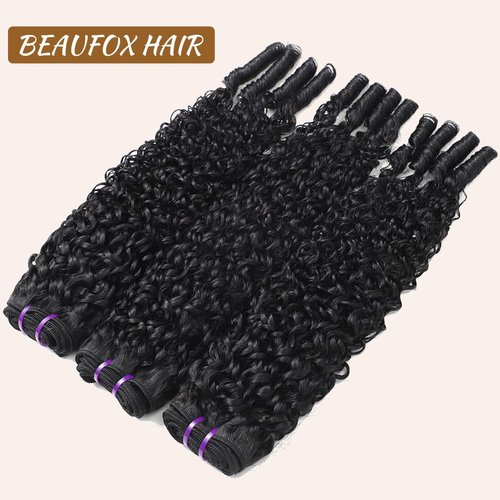 Burmese Curly Bundles Human Hair 14 16 18 Inch Water Wave Human Hair 3 Bundles 100% Unprocessed 3C4A Curly Virgin Remy Hair Quick Weave Natural Color for Women