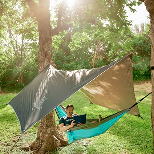 Wise Owl Outfitters Hammock Rain Fly – Waterproof Camping Tarp Cover with Tent Stakes & Carry Bag, Ultralight Shelter for ...