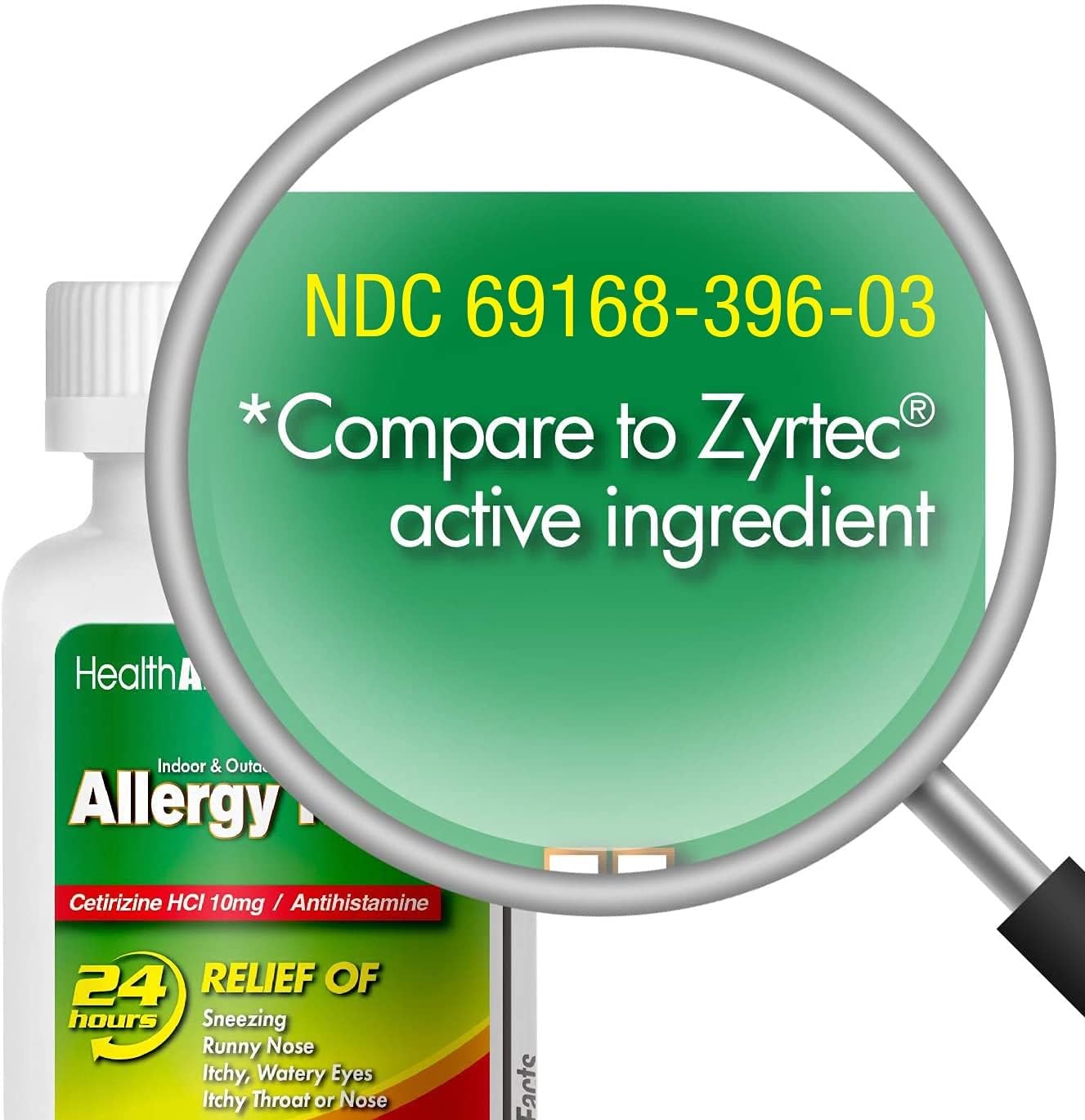 HealthA2Z® Allergy Relief | Cetirizine 10mg | All Day Allergy Relief | Indoor & Outdoor | Relief from Itchy Throat, Sneezing, Runny Noses (300 Count (Pack of 2))