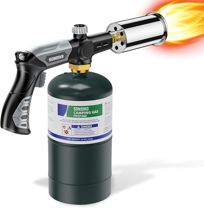 Sondiko Powerful Grill & Cooking Propane Torch L8010, Sous Vide, Campfire Starter, Adjustable Wood Torch Burner for Searin...
