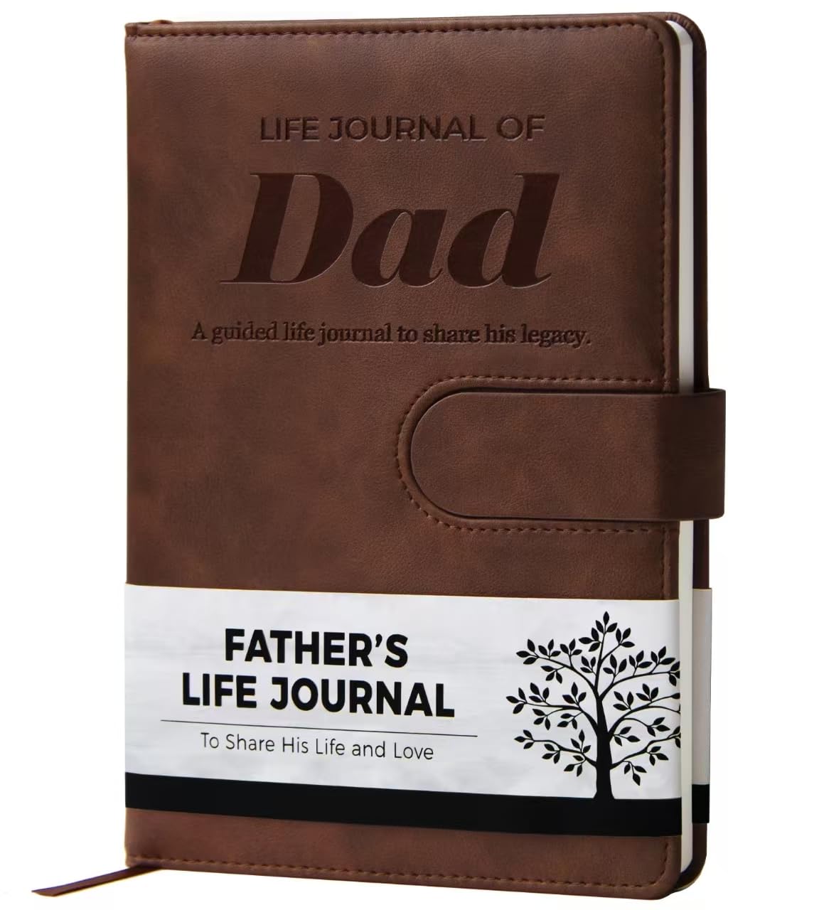 Dad I Want to Know Your Life Story Leather Journal (Hardcover) - Tell Me Your Story Dad Book - A Meaningful Keepsake for Husband to Share His Story - Dads Fathers Day Birthday Gifts from Daughter Son (Brown)