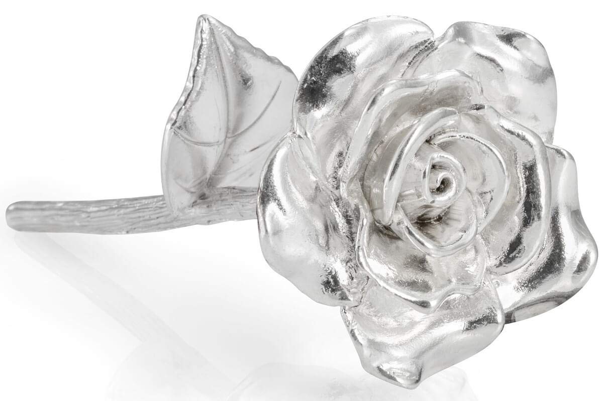 BESZONE Tin Rose 10th Anniversary for Her Gift - Tin Gift 10 Year Wedding Anniversary for Wife Couples, Solid Pure Casted Everlasting Rose Tenth Decoration Aluminum for Him
