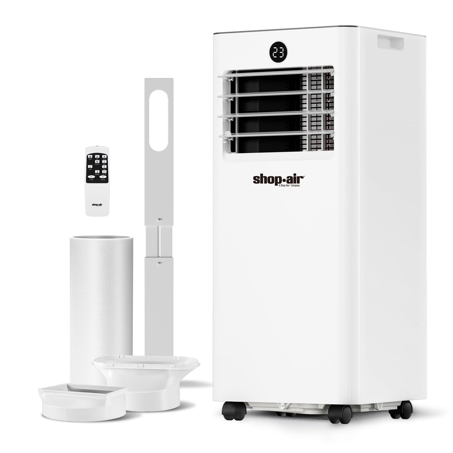 Shop-Air 10,000 BTU Portable Air Conditioner for Rooms up to 430 Sq. Ft, 3-in-1 Portable AC Unit for Rooms with Remote Control, Fast Cooling, Dehumidifier, Quiet Sleep Mode, Window Kit Included