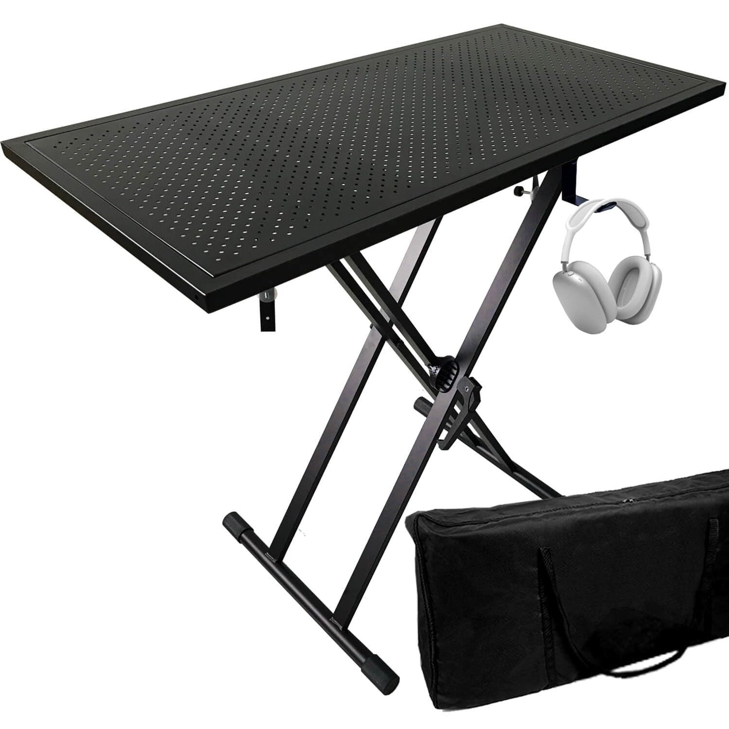 Jillsky Dj Table Stand Audio Mixer Stand Portable Booth - 35 X 17.3 Versatile Dj Booth Stand For Piano, Laptops, Controllers, Mi