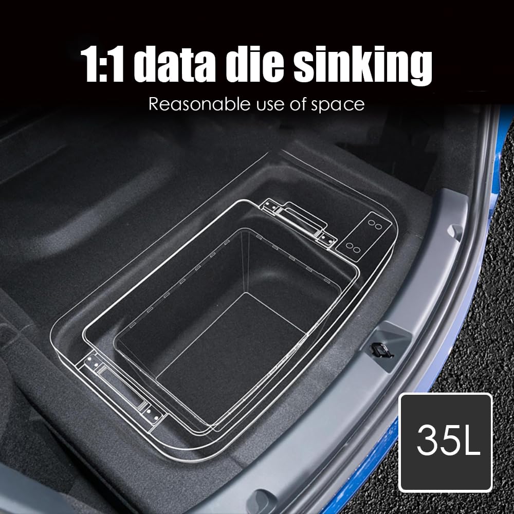 Tesstudio Model Y 2020-2025 Trunk 35L App Control Fridge Huge Car Refrigerator, Car Freezer for Tesla Model Y Juniper 2025+, -7.6℉-50℉ Trunk Portable Freezer for Camping Tailgating Road Trip Home