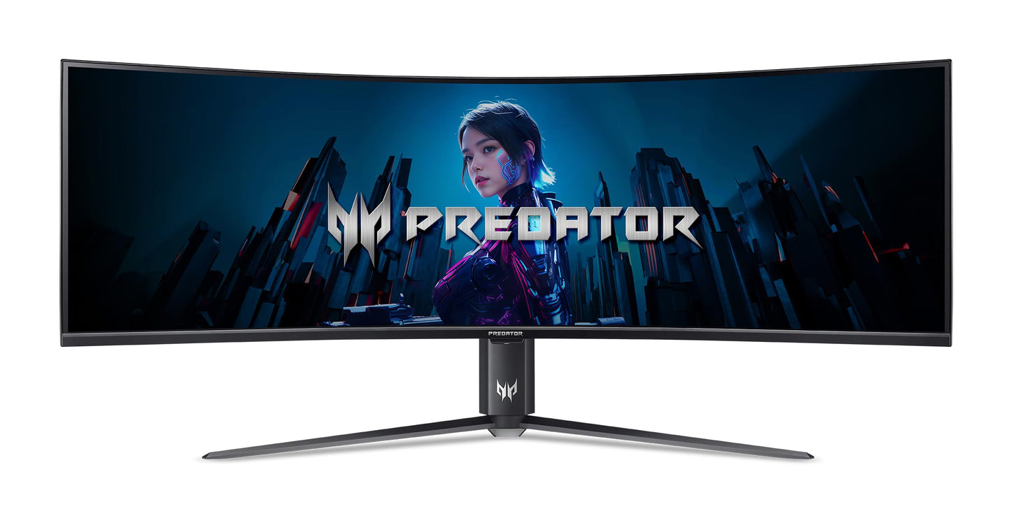acer Predator Z57 | 57" DUHD 7680 x 2160 Mini LED 1000R Curved Gaming Monitor | AMD FreeSync Premium | 120Hz | 1ms | VESA DisplayHDR 1000| DCI-P3 98% | KVM Switch | USB Type-C, DP 1.4 & 2 x HDMI 2.1