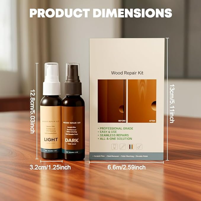Wood Furniture Repair Kit,2026 New Wood Floor Scratch Repair for Wooden Cabinet, Floor, Door,Surfaces Wood Filler Paint (Brown 1Set)