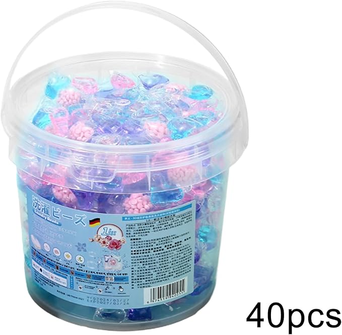 Laundry Detergent Pods - Deep Cleaning 40 Tablets Beads | Washing Machine Pods, Apartment Bathroom Home Dorm Room Hotel, Jeans Towels Sheets T Shirt Blouse, Powerful Stain Removal, Fresh Scent Laundry