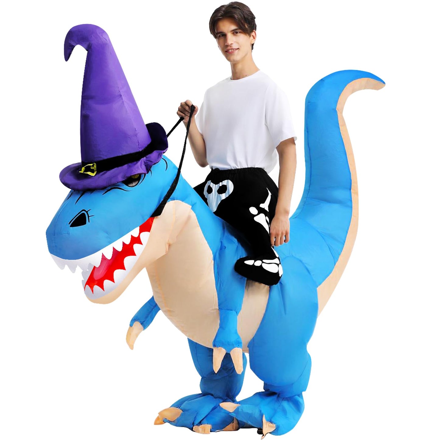 Max Fun Dinosaur Costume Adult - Inflatable Dinosaur Halloween Costume for Man Women | Fun Blow Up Dino Suit for Halloween Party Cosplay