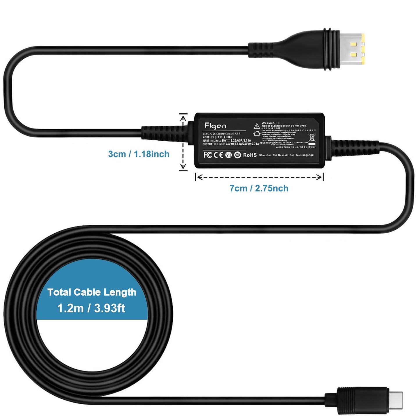 20V PD USB-C DC Coverter cable for ResMed AirSense 11 AutoSet CPAP ResMed 390010 R390-7230 Air11 ResMed Airmini 65W 20W Power Supply ResMed CPAP Power Cord