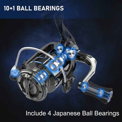 Tempo Apex Spinning Reel - Ultralight Magnesium Body Fishing Reels Spinning with 10+1 BB, Carbon Fiber Max Drag 39 LBs, Smooth Fishing Reel with Aluminum Shaft and Handle for Bass Trout Catfish